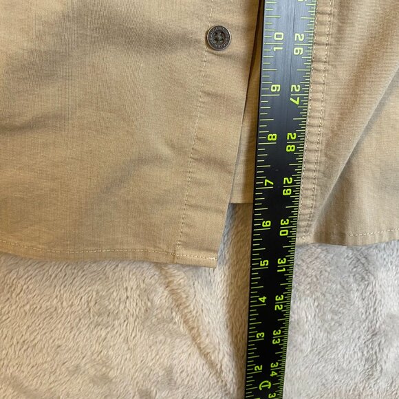 Wrangler Mens Long Sleeve Shirt XL Khaki Gorpcore Caped Vented Hunting Fishing - Picture 4 of 11